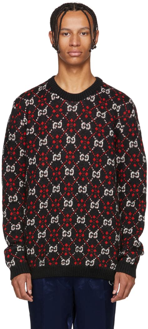 gucci black & red gg logo sweater|best price gucci guilty black.